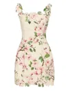 Oscar De La Renta Cherry Blossom Tweed Sleeveless Dress In Multi
