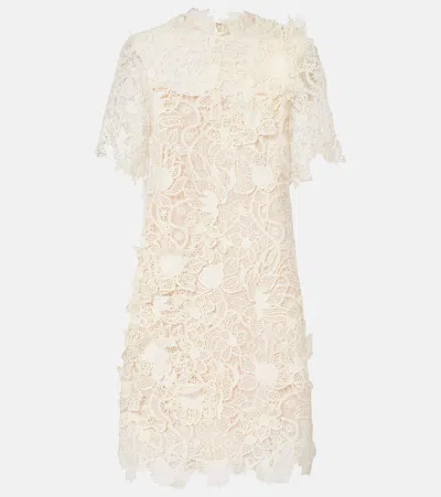 Oscar De La Renta Floral Lace Minidress In Multi