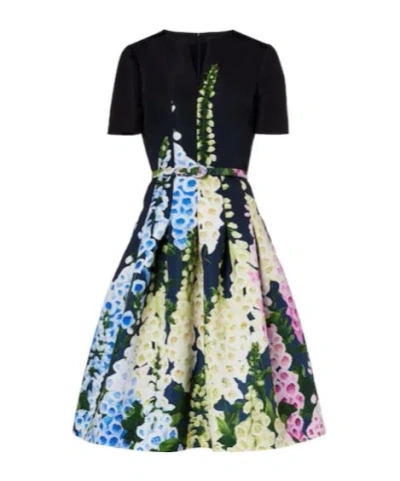 Oscar De La Renta Floral Midi Dress In Multi