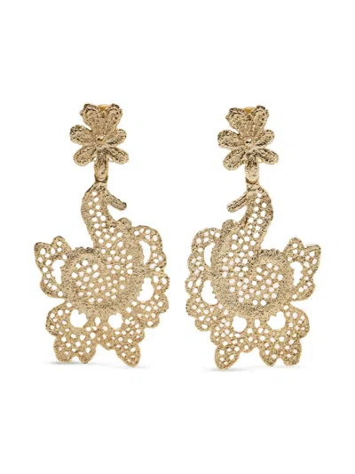Pre-owned Oscar De La Renta Floral-motif Clip-on Earrings