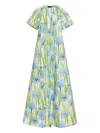 Oscar De La Renta Floral-patter Maxi Dress In Multi