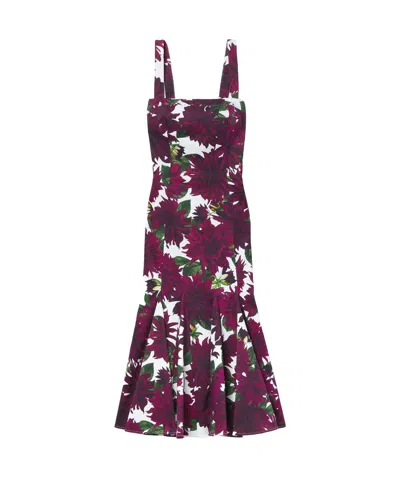 Oscar De La Renta Floral Print Dress In Multi