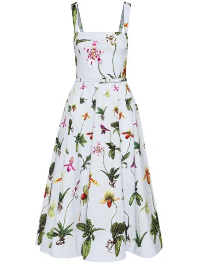 OSCAR DE LA RENTA ORCHID POPLIN TANK DRESS 