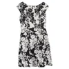 Oscar De La Renta Floral-print Mini Dress In Black And White Cotton In Multi