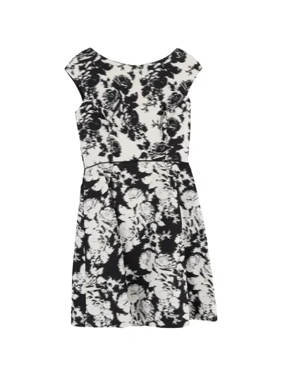 Pre-owned Oscar De La Renta Floral-print Mini Dress In White