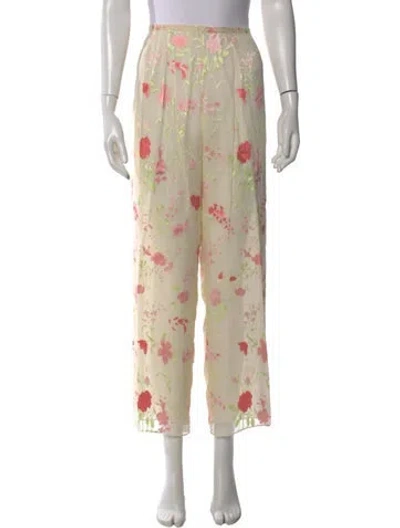 Pre-owned Oscar De La Renta Floral Print Mini Skirt In Neutral