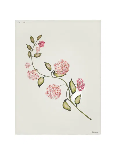 Oscar De La Renta Porcelain Flower Modal Cashmere Scarf In White
