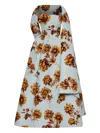 Oscar De La Renta Floral-print Strapless Gown In Multi