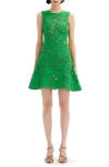 Oscar De La Renta Soutache Lace Sleeveless Dress In Cactus