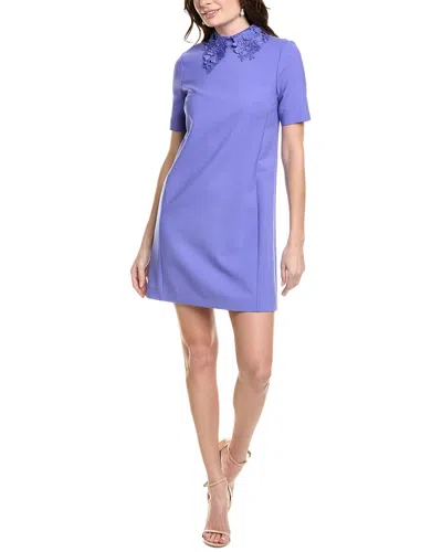 OSCAR DE LA RENTA OSCAR DE LA RENTA FLORAL WOOL-BLEND SHIFT DRESS