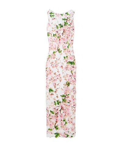 Oscar De La Renta Floral-print Guipure Lace Gown In Multi