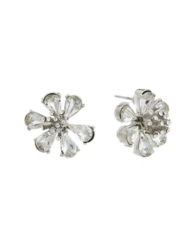 Oscar De La Renta Flower Button Earrings In Metallic