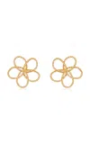 Oscar De La Renta Flower Chain Earrings In Gold