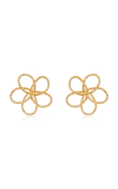 OSCAR DE LA RENTA FLOWER CHAIN EARRINGS