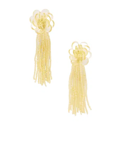 Oscar De La Renta Flower Chandelier Gold-tone Earrings In Yellow