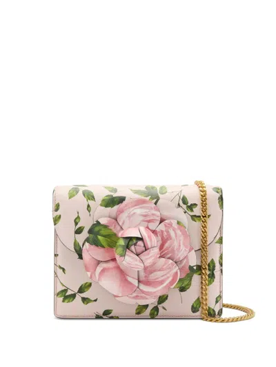 Oscar De La Renta Flower-detailing Crossbody Bag In 粉色
