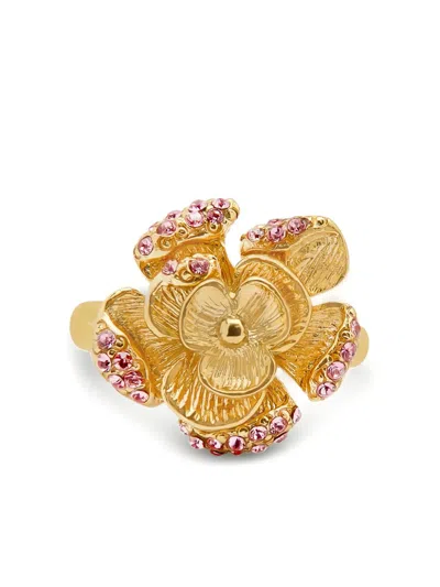 Oscar De La Renta Flower-detailing Ring In Gold
