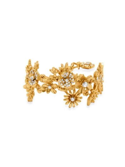 Oscar De La Renta Flower Garden Bracelet In Gold