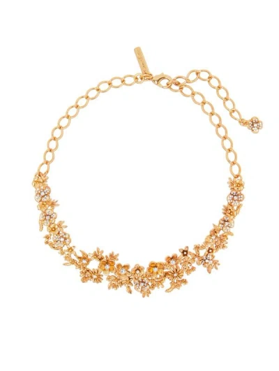 Oscar De La Renta Flower Garden Necklace In Gold