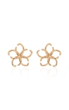 Oscar De La Renta Flower Hoop Earrings In Gold