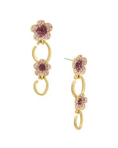 Oscar De La Renta Flower O Long Earrings In Gold