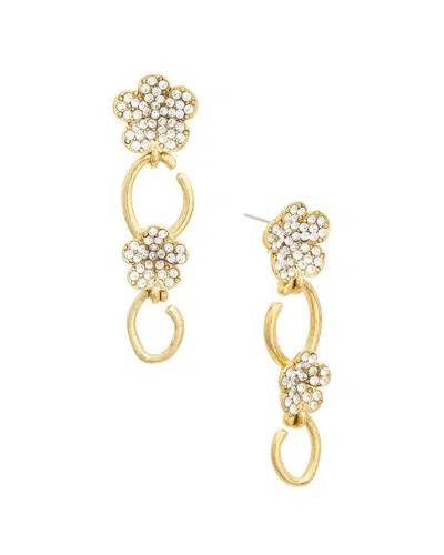 Oscar De La Renta Flower O Long Earrings In Gold