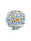 Oscar De La Renta Flower-pompom Ring In Blue
