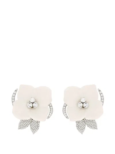 Oscar De La Renta Flower-shaped Earrings In Silver