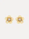 Oscar De La Renta Flower Stud Earrings