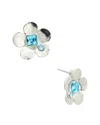 Oscar De La Renta Flower Stud Earrings In Metallic