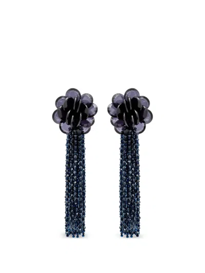 Oscar De La Renta Flower Chanelier Clip-on Earrings In Multi