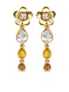 Oscar De La Renta Flower Teardrop Earrings In Gold