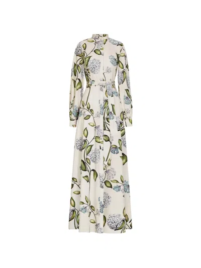 Oscar De La Renta Flower-print Maxi Dress In Multi