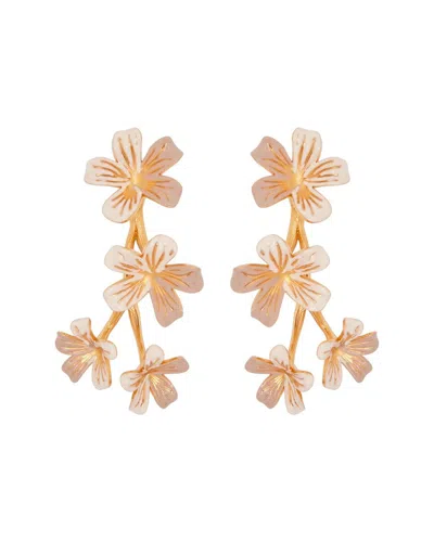 Oscar De La Renta Flower Branch Clip-on Earrings In Gold