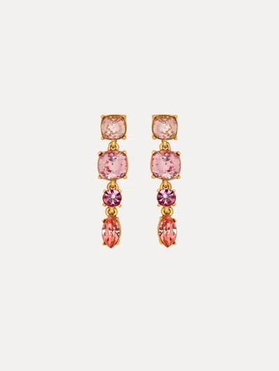 Oscar De La Renta Four-tier Drop Earrings In Multi
