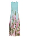 Oscar De La Renta Strapless Foxgloves Ombre Faille Gown In Multi
