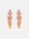 Oscar De La Renta Floral Drop Earrings In Brown