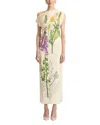 Oscar De La Renta Off-the-shoulder Foxglove Draped Jersey Maxi Dress In Multi