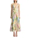 Oscar De La Renta Foxglove-print Pleated Poplin Zip-front Midi Dress In Multi