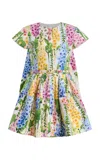 Oscar De La Renta Foxglove-printed Cotton-poplin Mini Dress In Multi