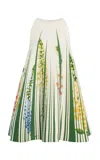 Oscar De La Renta Foxglove-printed Wool-blend Trapeze Mini Dress In Multi