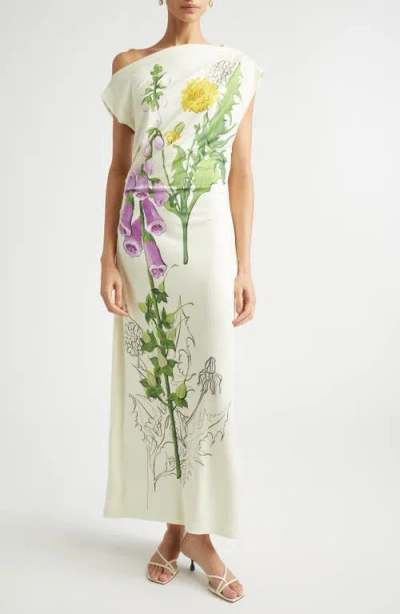 OSCAR DE LA RENTA OSCAR DE LA RENTA FOXGLOVE SKETCH OFF THE SHOULDER JERSEY DRESS