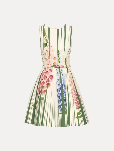 OSCAR DE LA RENTA FOXGLOVE TROMPE LOEIL DRESS