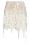 Oscar De La Renta Foxgloves Guipure Lace Miniskirt In White