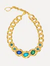 Oscar De La Renta Framed Oval Chain-link Necklace In Gold