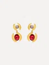 Oscar De La Renta Framed Oval Drop Earrings In Gold