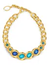 Oscar De La Renta Framed Oval Chain-link Necklace In Metallic
