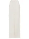 Oscar De La Renta Wide Leg Zip Front Fringe Fil Coupe Pant In Neutrals