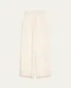 Shop Oscar De La Renta Fringe Fil Coupe Wide Leg Pants In Ivory