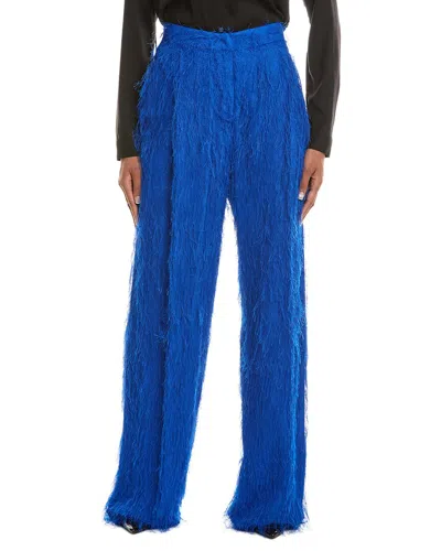 Oscar De La Renta Fringe Pant In Blue